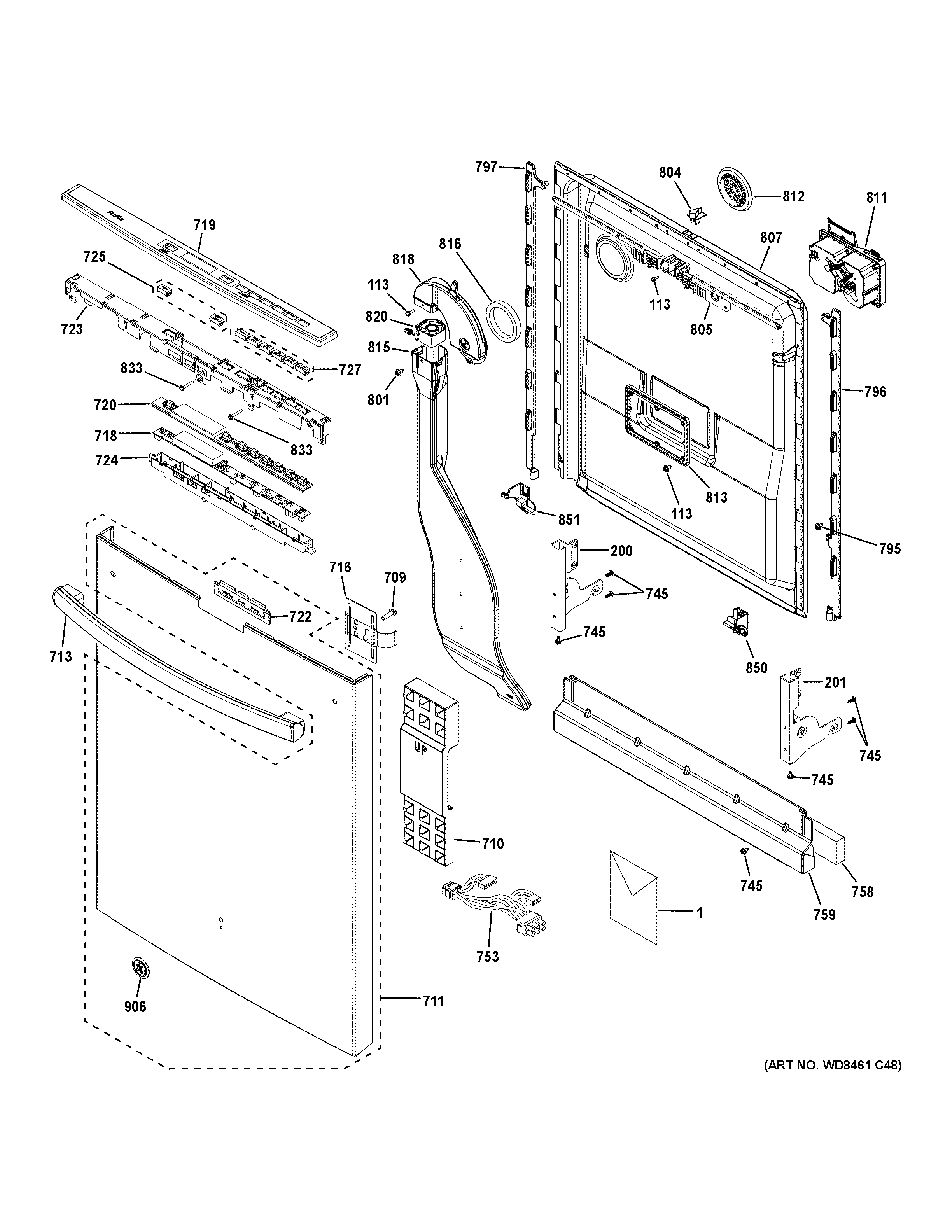 Escutcheon & door assembly