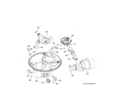 GE PDT825SGJ5WW sump & motor mechanism diagram