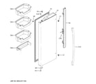 GE GWE19JYLBFFS fresh food door - lh diagram