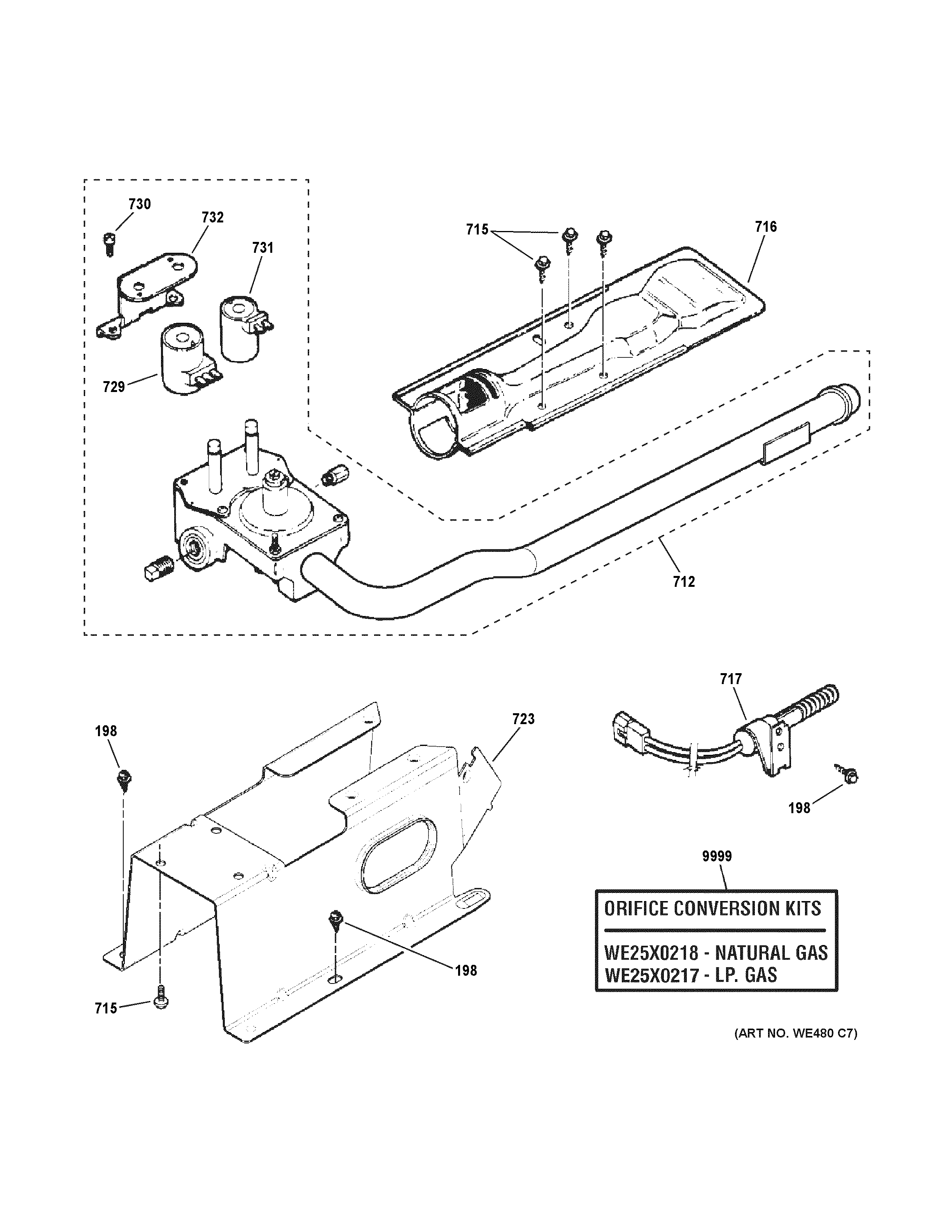 Gas valve & burner assembly