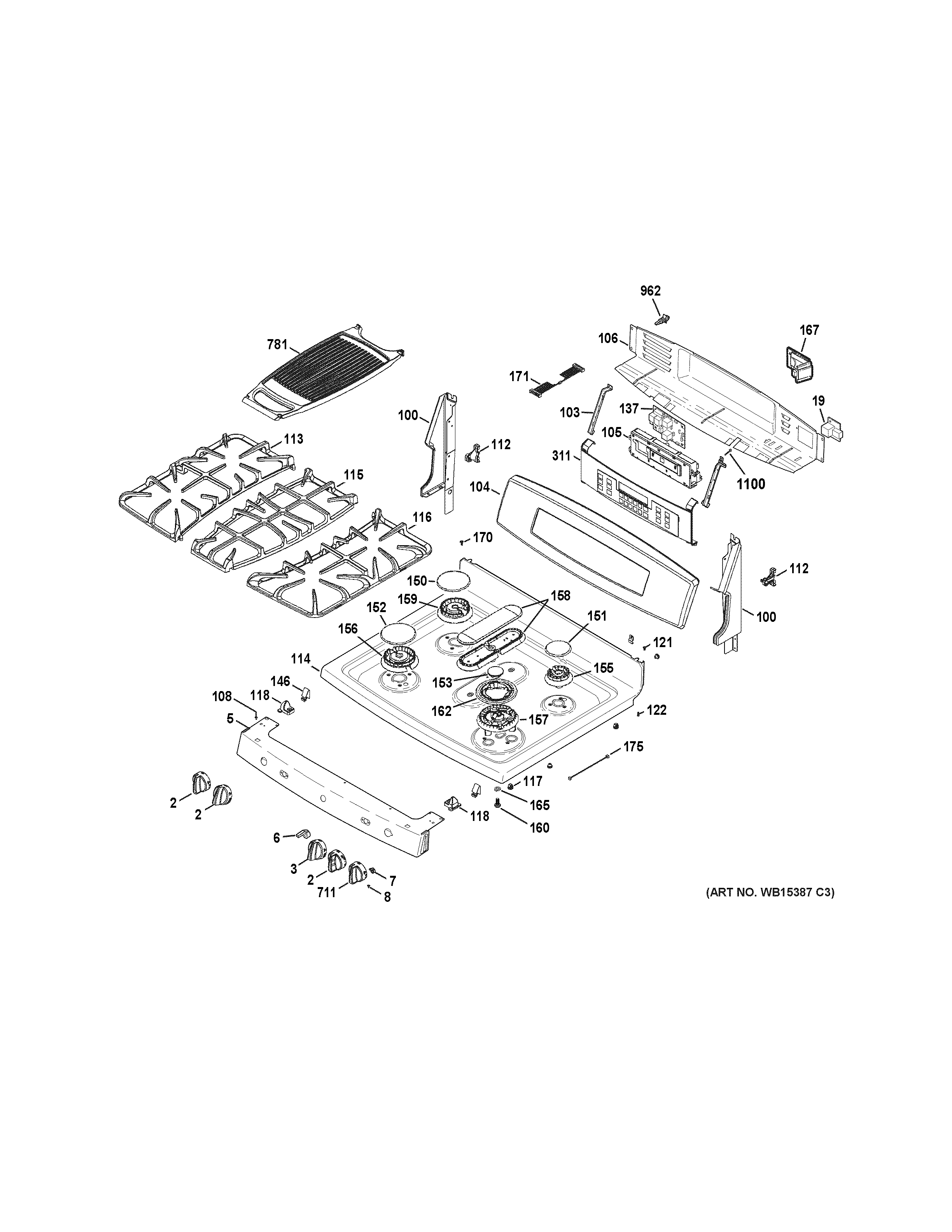 Control panel & cooktop