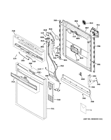 Escutcheon & door assembly