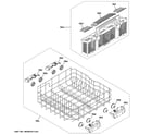 GE GDF645SMN4ES lower rack assembly diagram