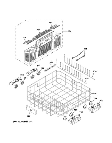 Lower rack assembly