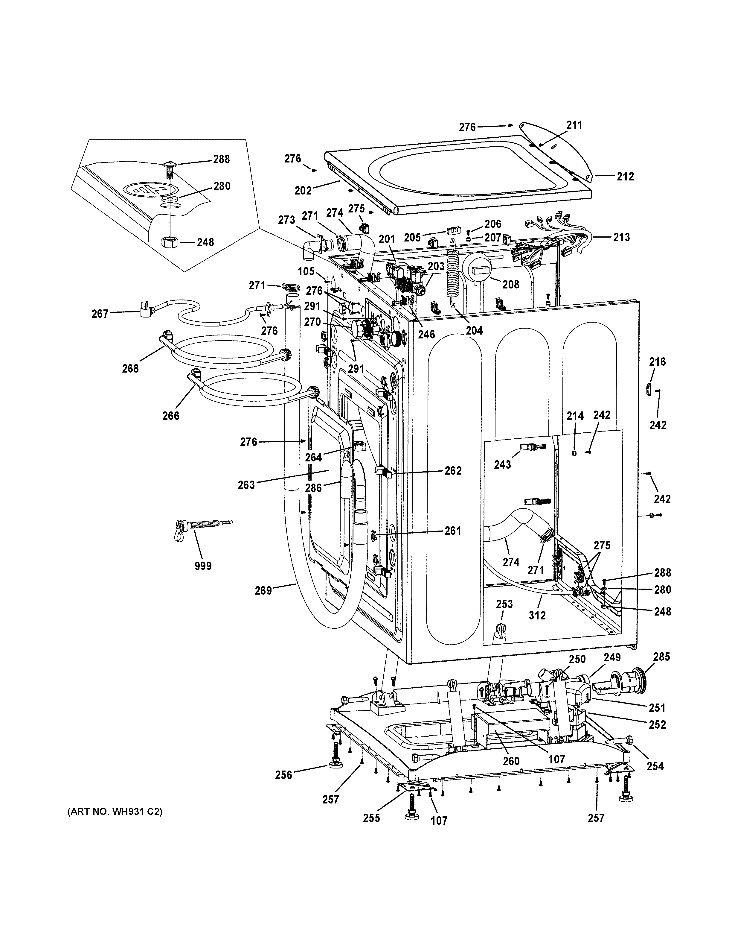 Cabinet & top panel
