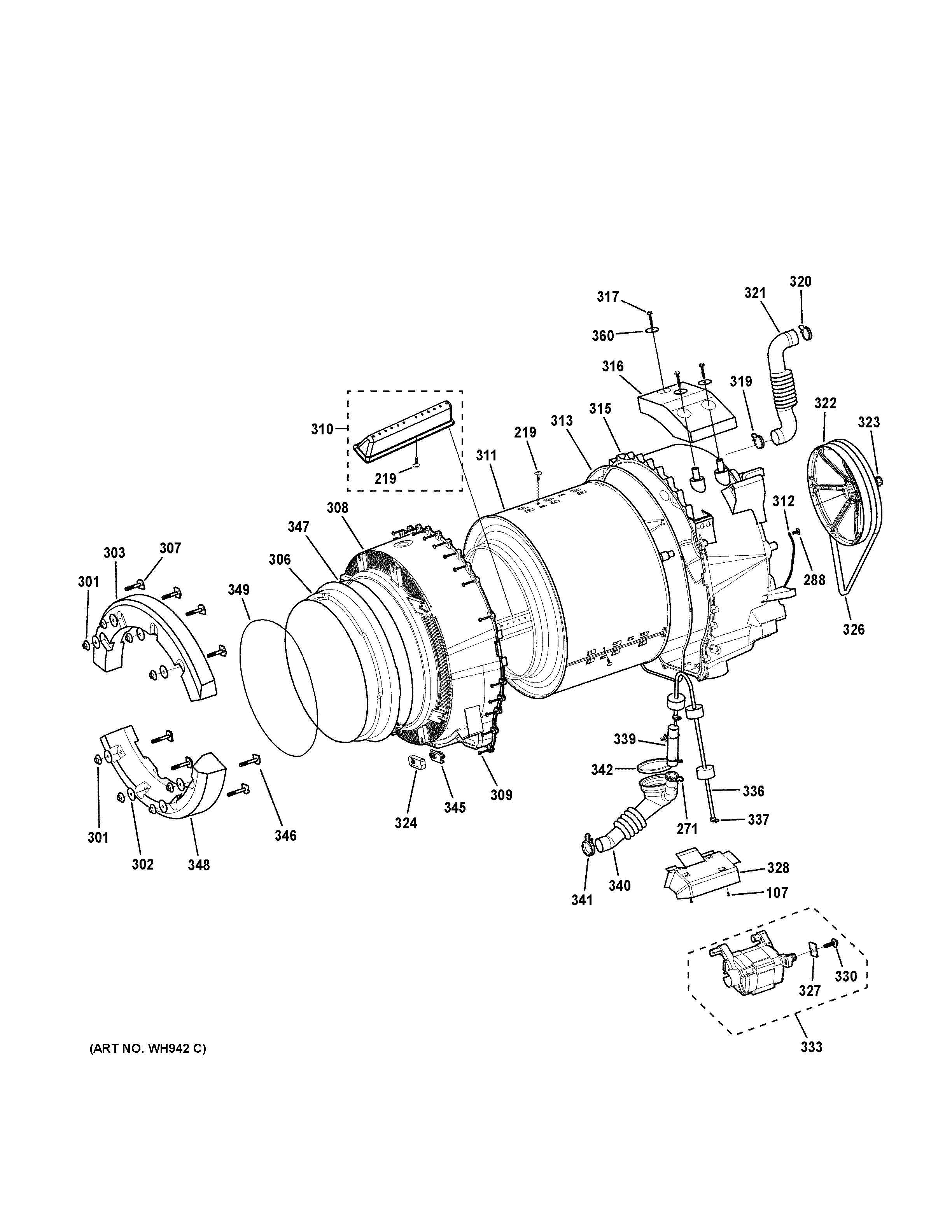 Tub & motor