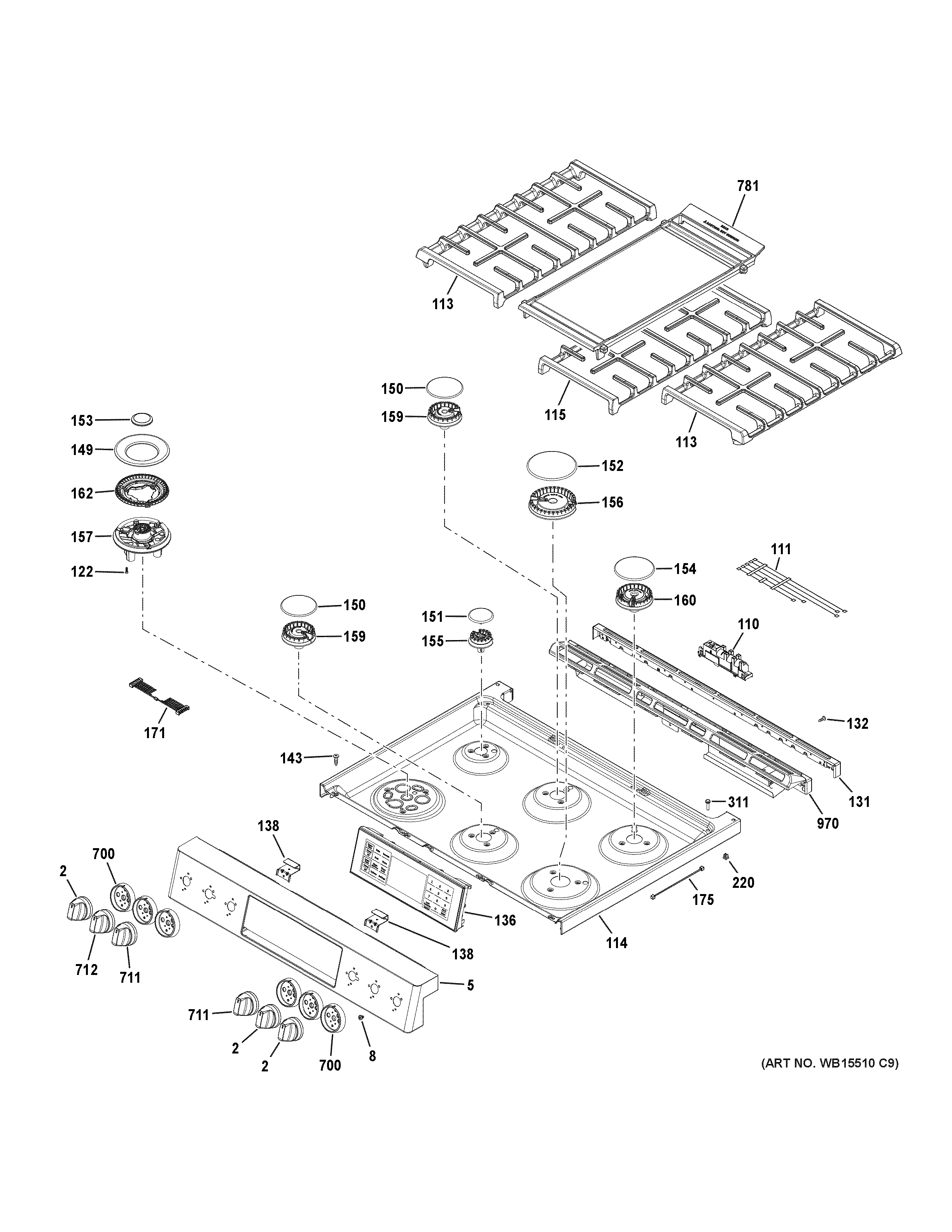 Control panel & cooktop
