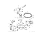 GE ZDT985SPN5SS motor, sump & filter assembly diagram