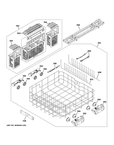 Lower rack assembly