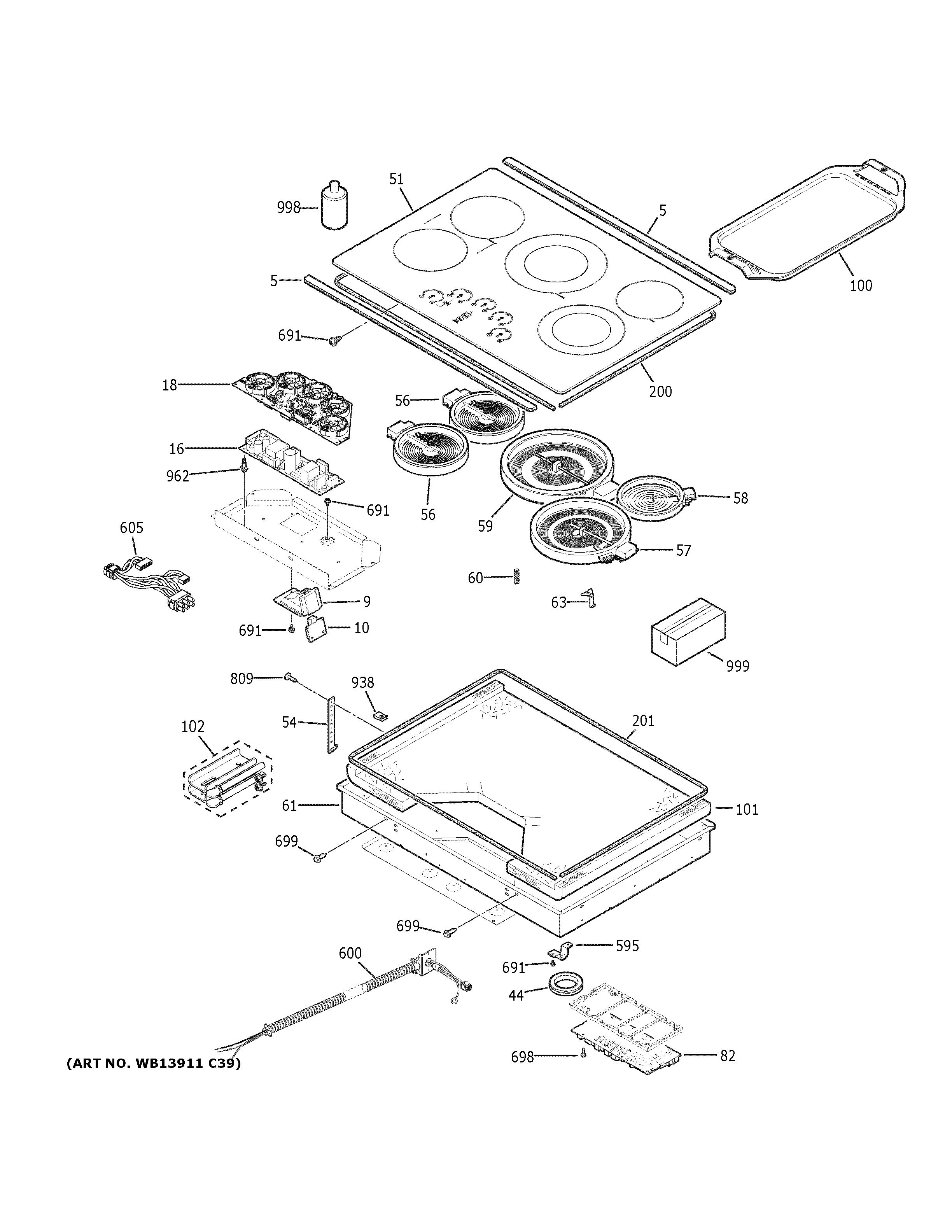 CONTROL PANEL & COOKTOP