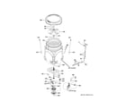 GE PTW900BST0WS tub & motor diagram