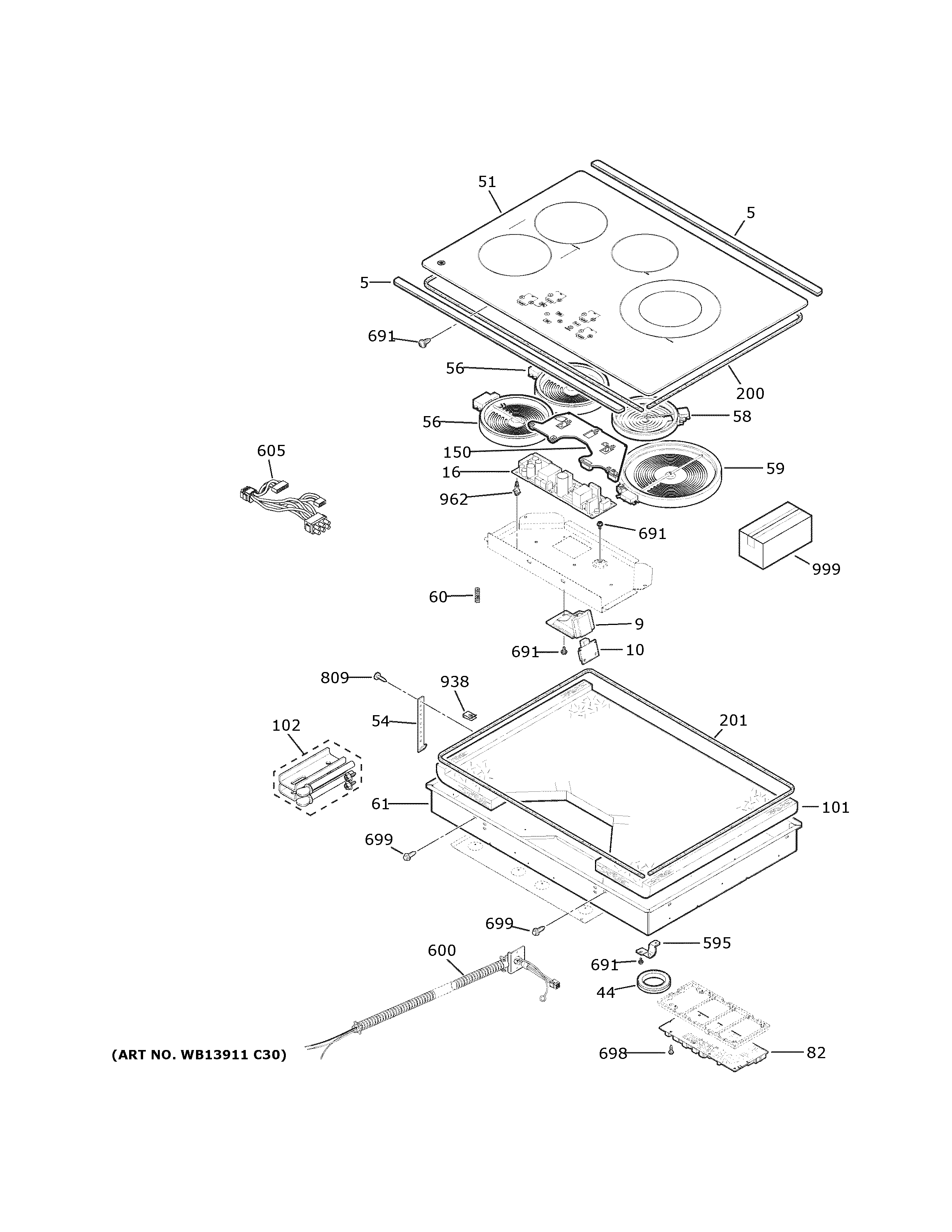 CONTROL PANEL & COOKTOP