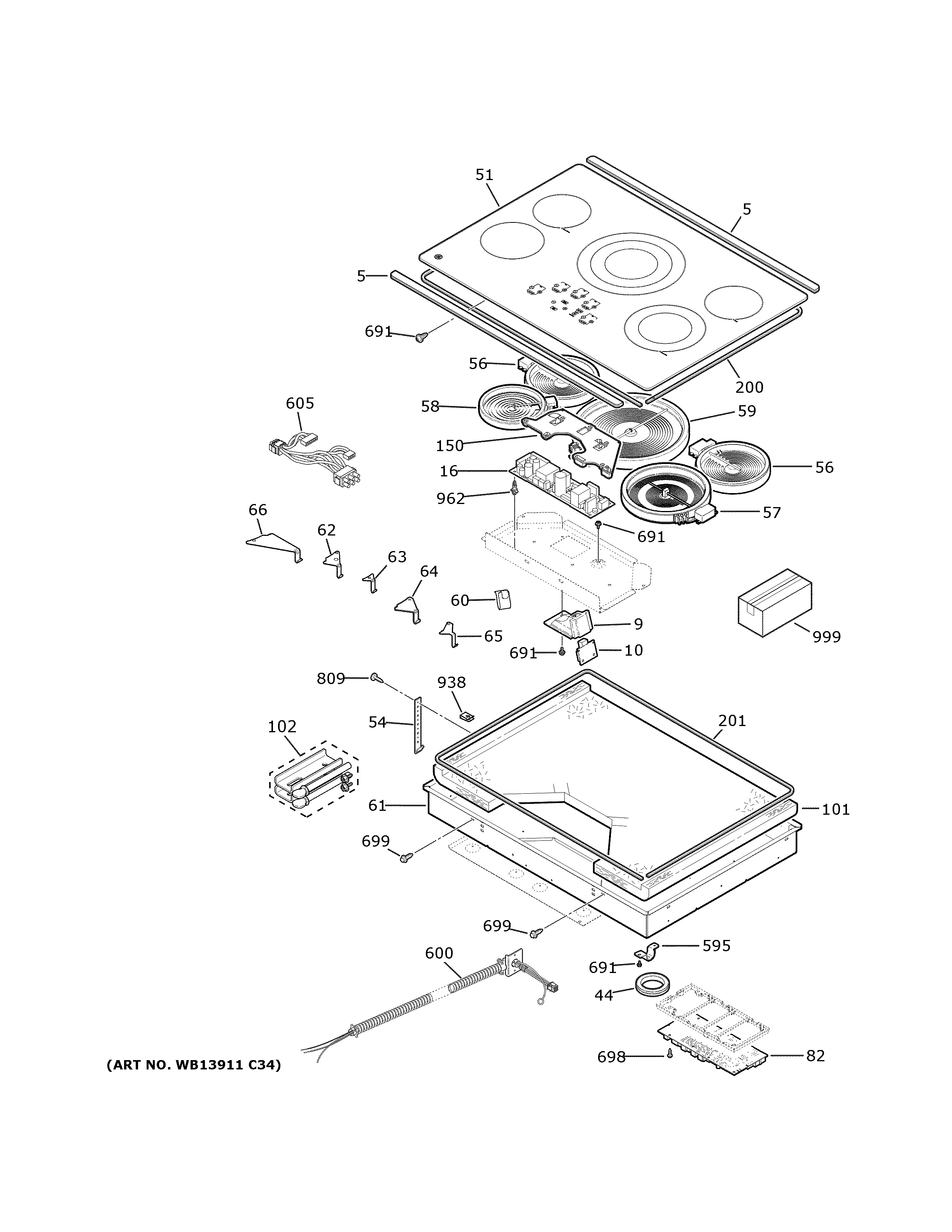 CONTROL PANEL & COOKTOP