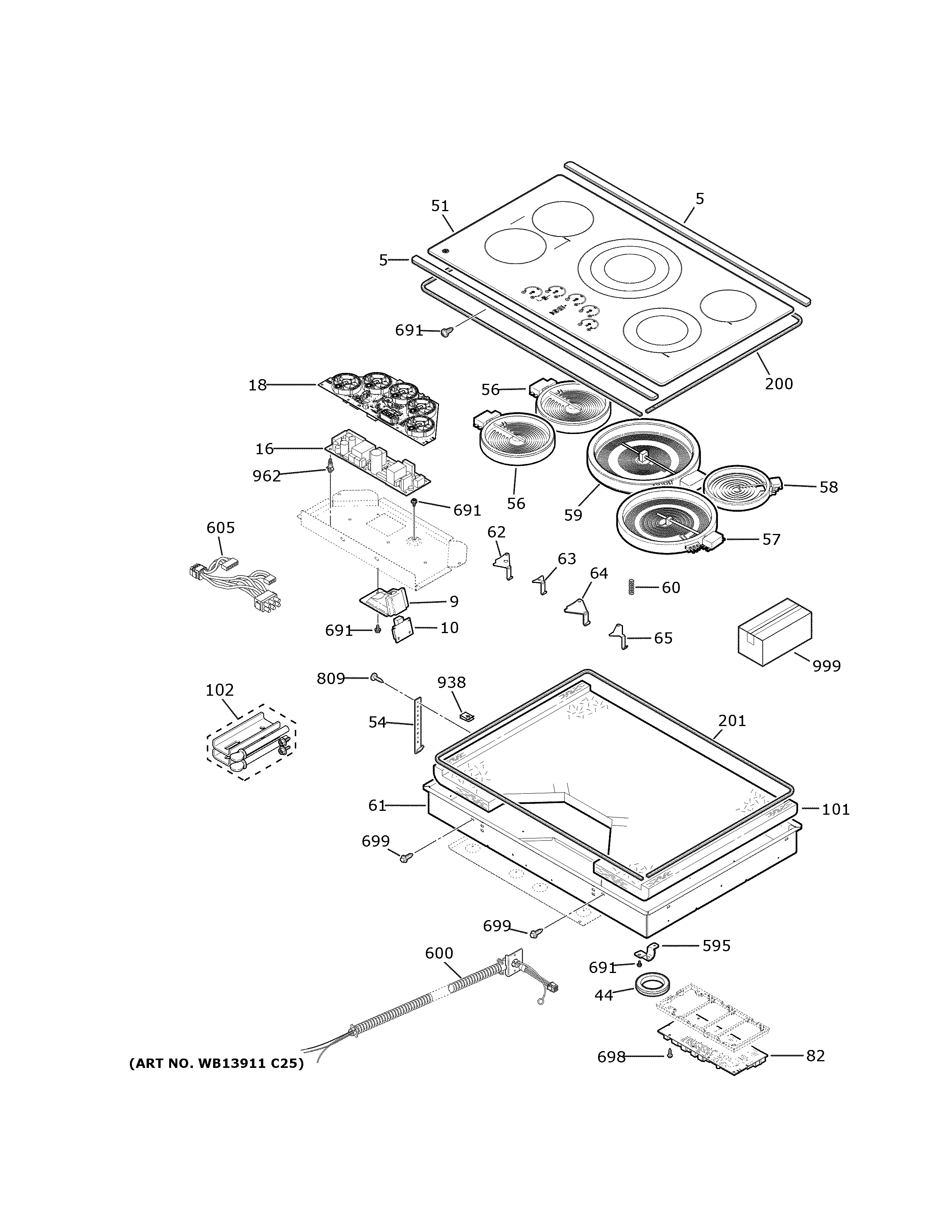 CONTROL PANEL & COOKTOP