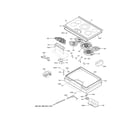 GE PP9036SJ2SS control panel & cooktop diagram