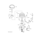 GE PTW905BST0WS tub & motor diagram