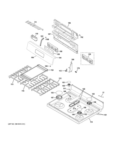 Control panel & cooktop