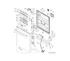 GE GDT605PGM0BB escutcheon & door assembly diagram
