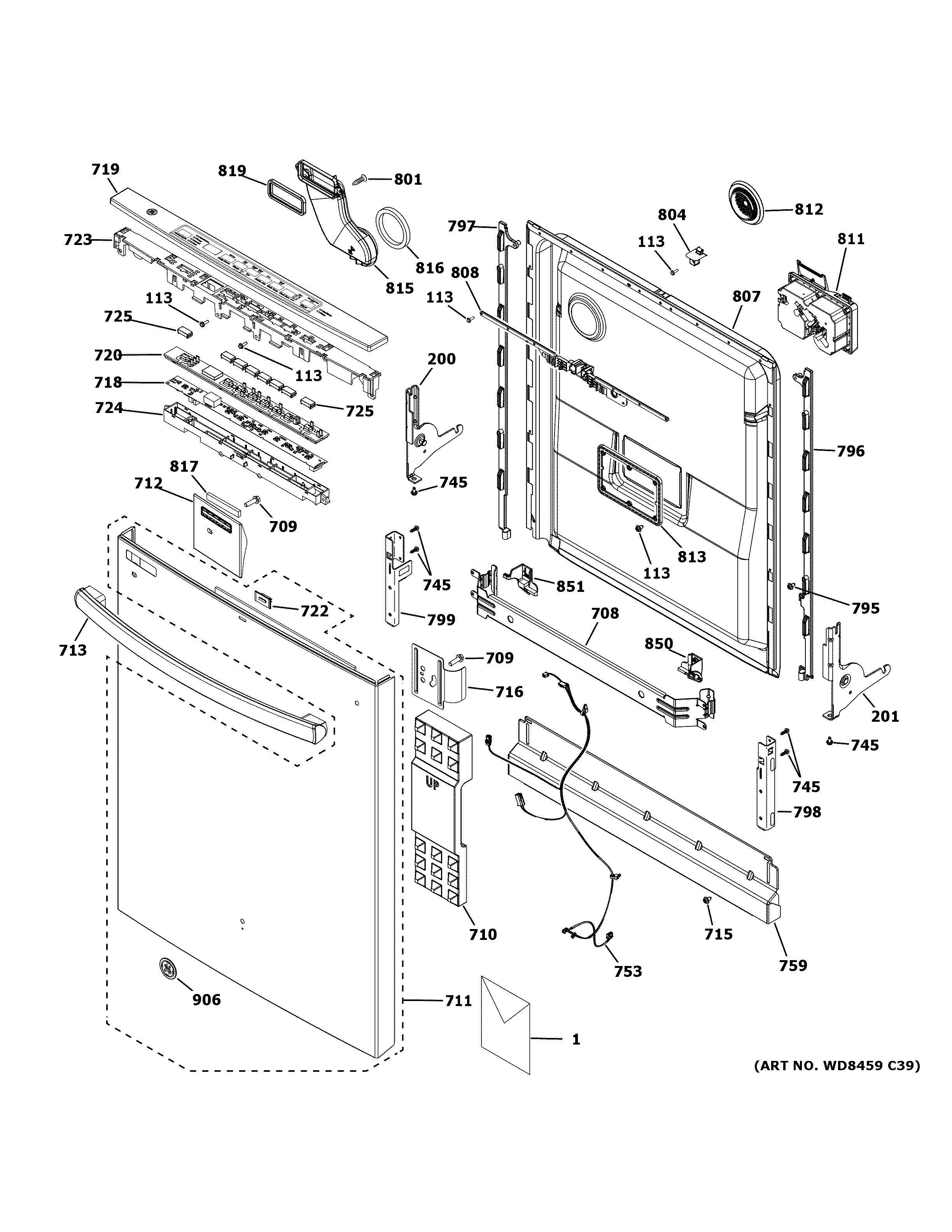 Escutcheon & door assembly