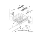 GE GDT605PGM4BB upper rack assembly diagram