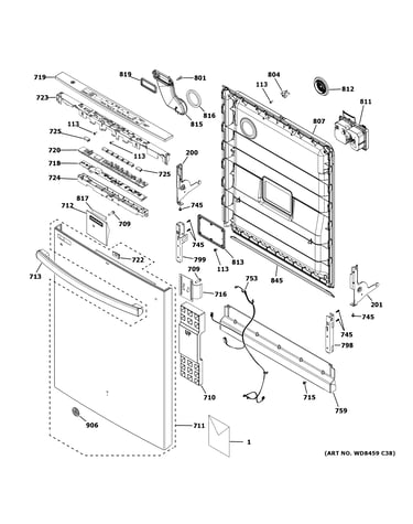 Escutcheon & door assembly