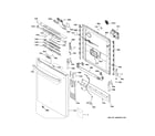 GE GDT635HMM5ES escutcheon & door assembly diagram