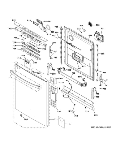 Escutcheon & door assembly