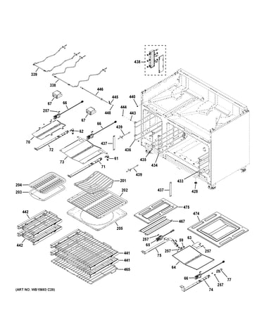 Oven cavity parts