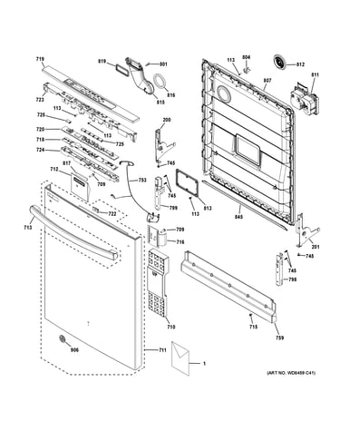 Escutcheon & door assembly