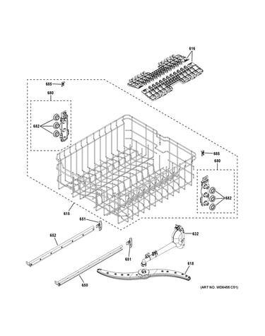 Upper rack assembly