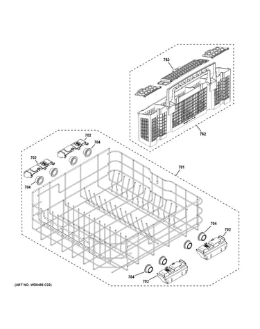 Lower rack assembly
