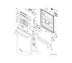 GE GDT530PMP0ES escutcheon & door assembly diagram