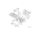 GE JGB850SEF1SS control panel & cooktop diagram