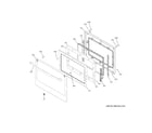 GE PTS7000BN1TS door diagram