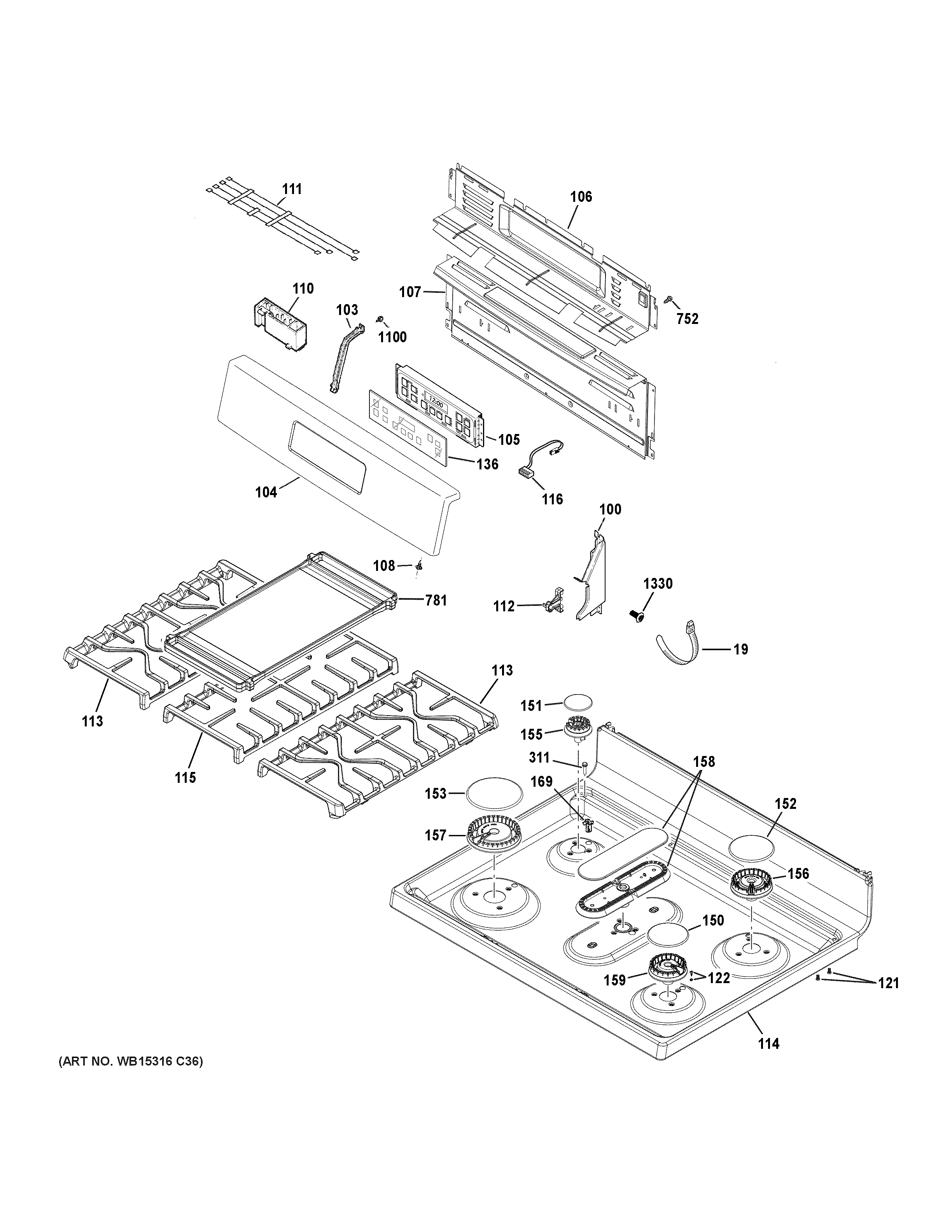 CONTROL PANEL & COOKTOP