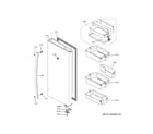 GE PWE23KYNHFS fresh food door - rh diagram