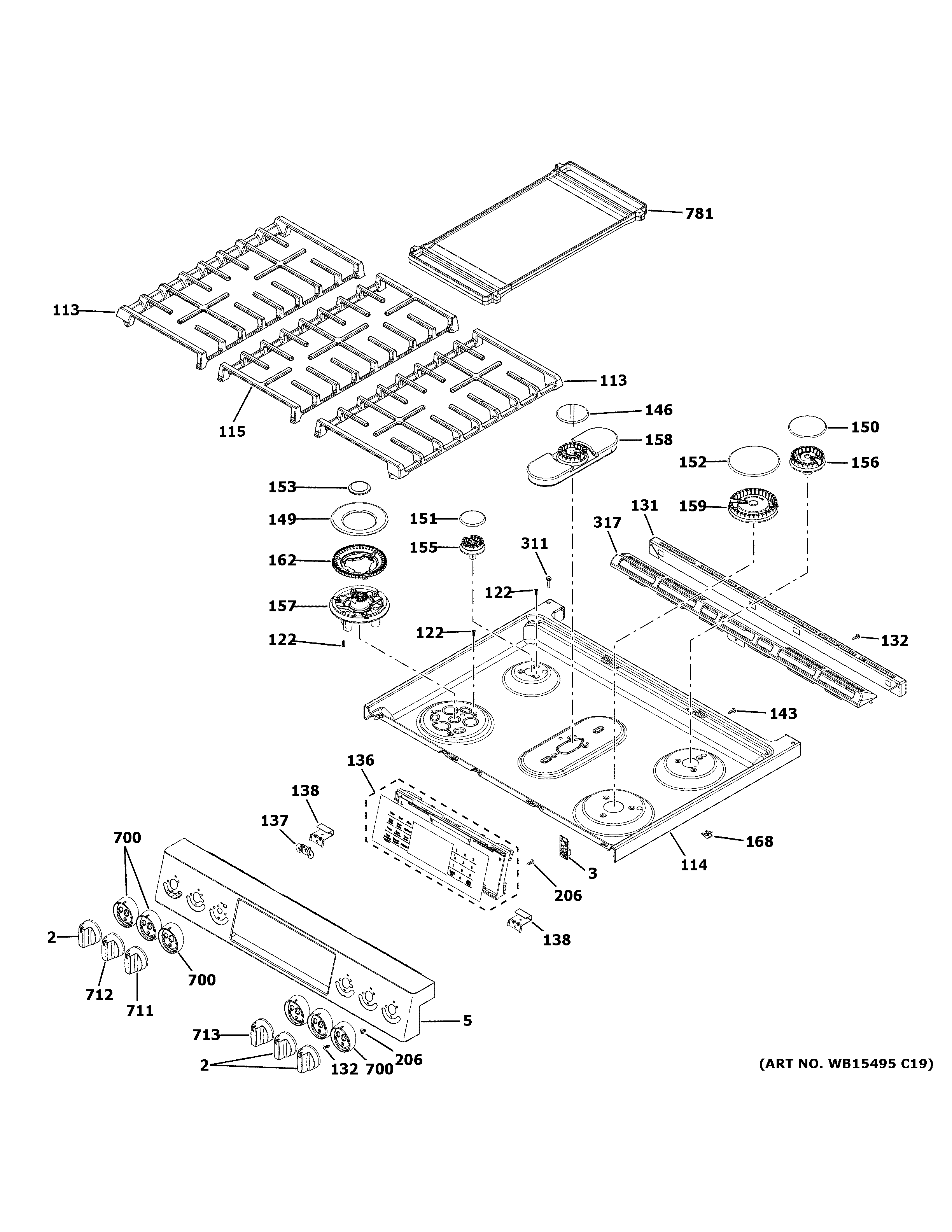 CONTROL PANEL & COOKTOP