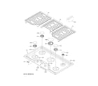 GE PGP7030SL1SS control panel & cooktop diagram