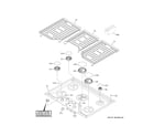 GE CGP70362N1S1 control panel & cooktop diagram