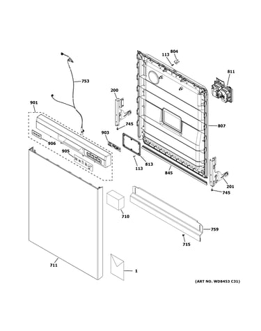 Escutcheon & door assembly