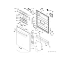 GE GDT605PSM6SS escutcheon & door assembly diagram