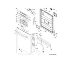 GE GDT530PGP6WW escutcheon & door assembly diagram