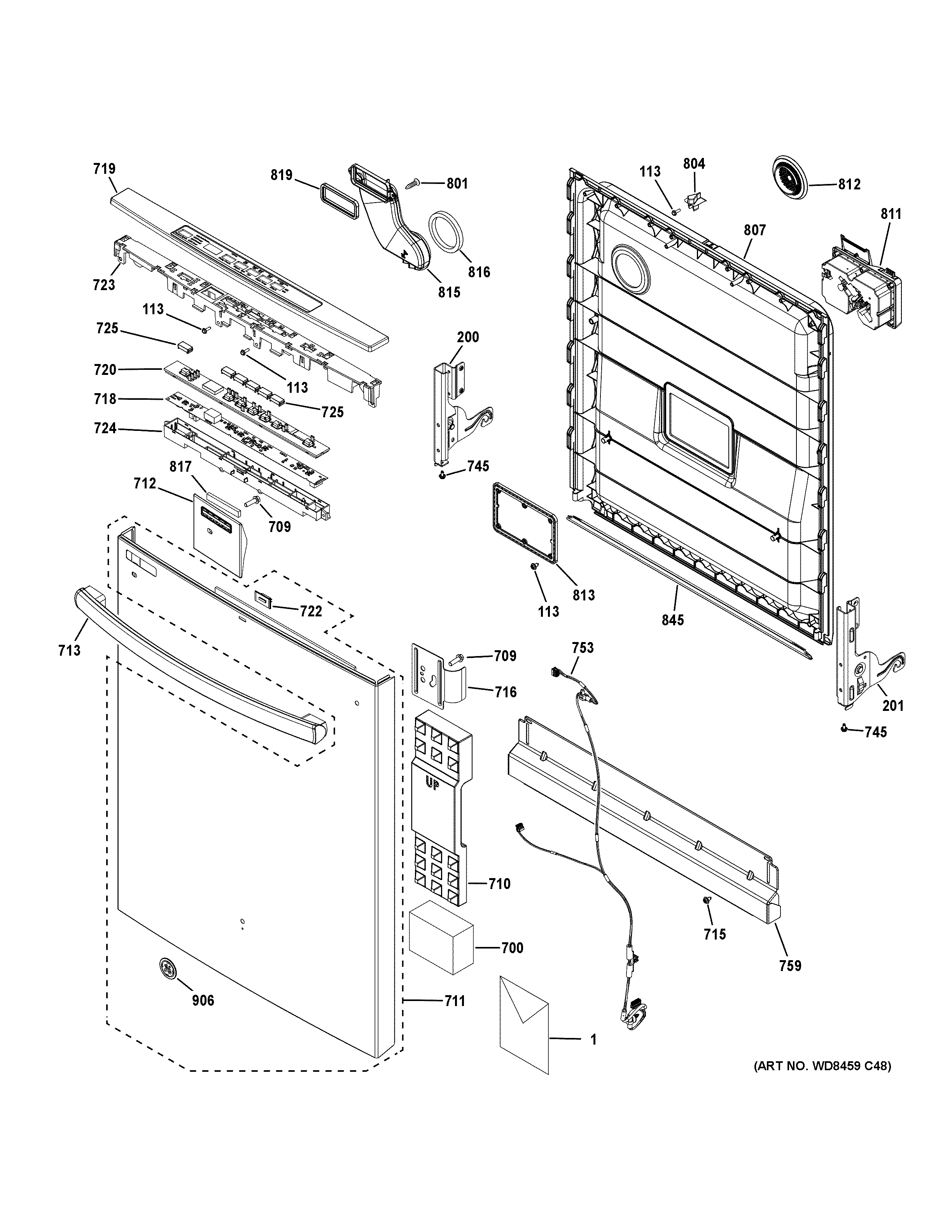 Escutcheon & door assembly