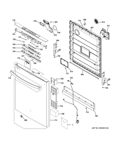 Escutcheon & door assembly
