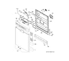 GE GDF530PMM6ES escutcheon & door assembly diagram