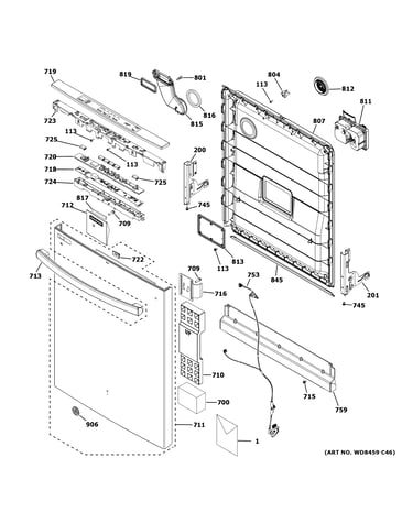 Escutcheon & door assembly