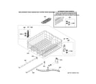 GE GDT535PGR0BB upper rack assembly diagram