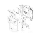 GE GDT635HSR0SS escutcheon & door assembly diagram