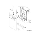 GE GDF550PSR1SS escutcheon & door assembly diagram