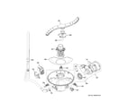 GE GDF550PSR3SS motor, sump & filter assembly diagram